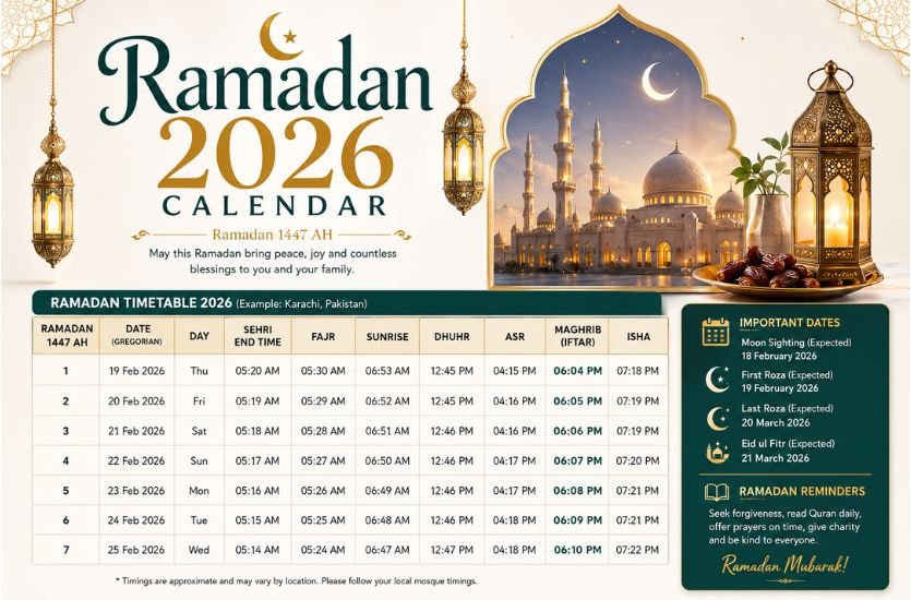 Ramadan 2026 Calendar